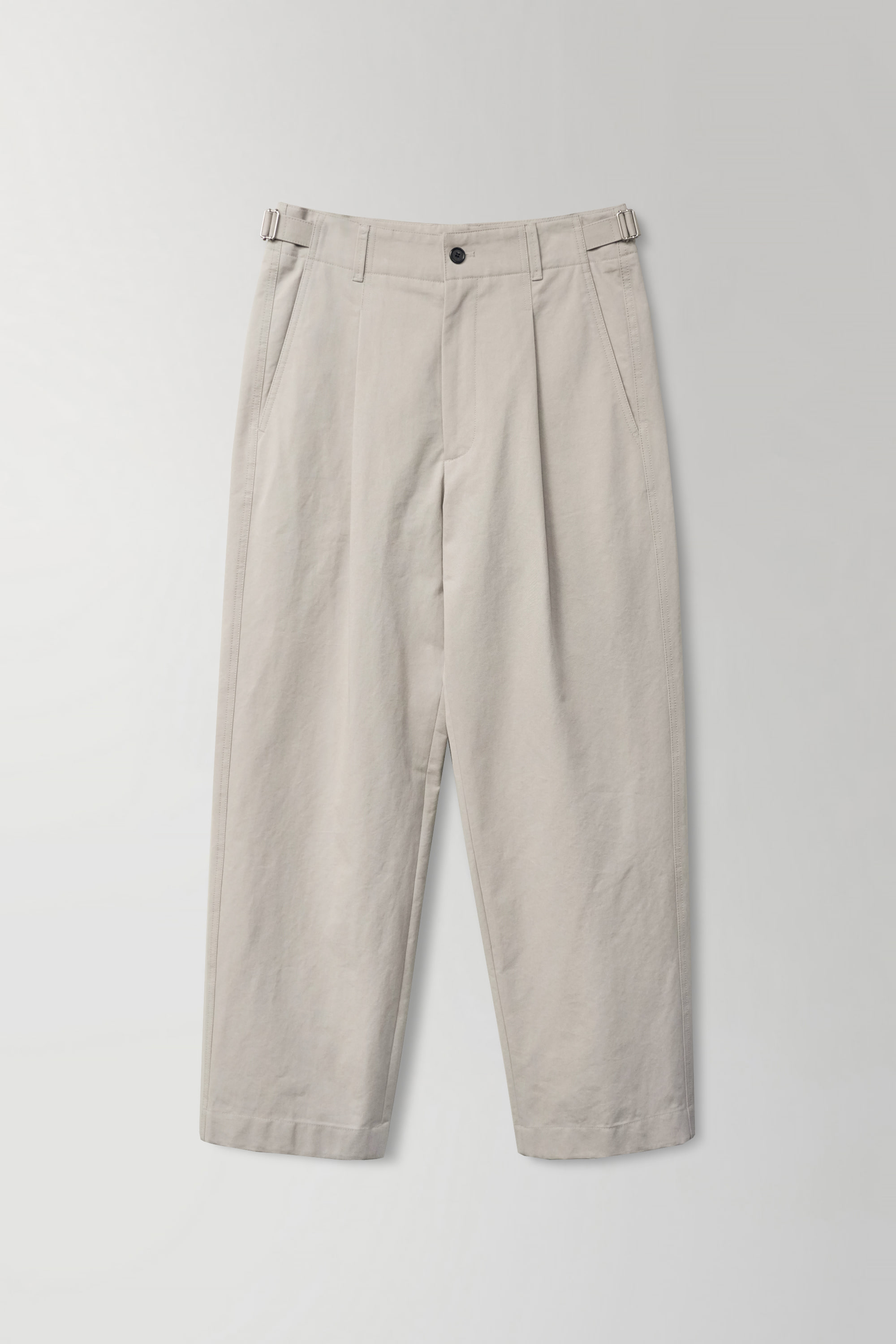 STRUCTURED CHINO PANTS - BEIGE GREY