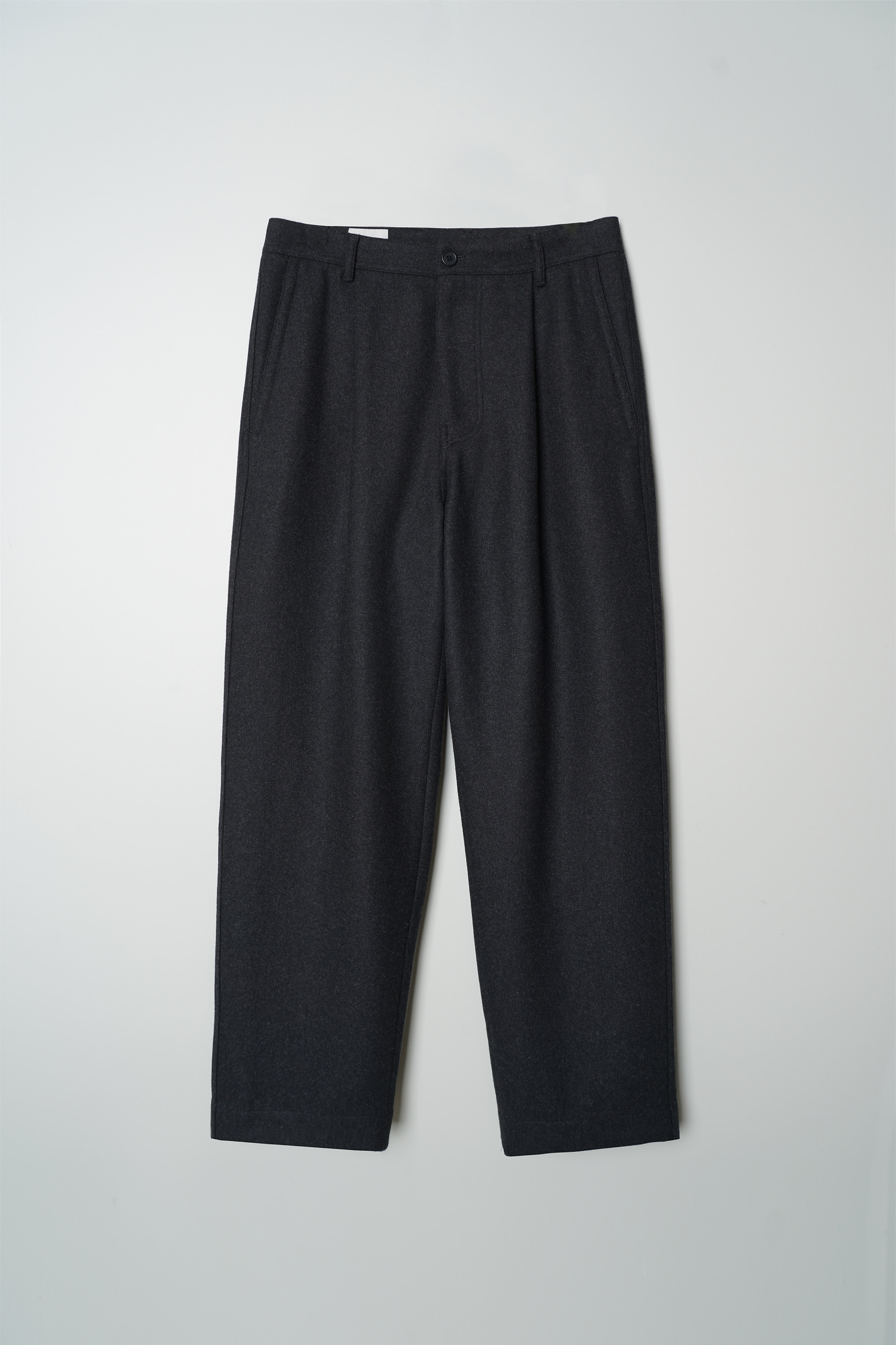 STRUCTURED WOOL PANTS - CHARCOAL