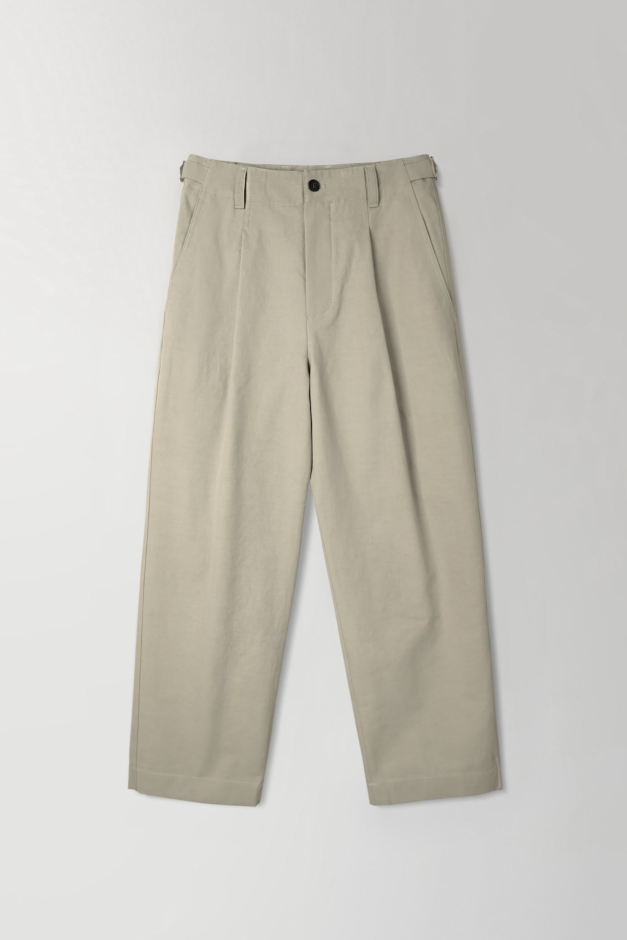 [EXCLUSIVE} STRUCTURED CHINO PANTS - OLIVE GREY